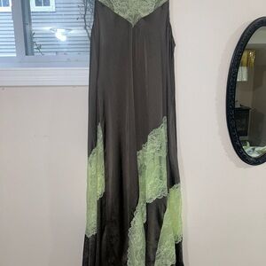 Intimately Free People Green Lace Maxi Dress